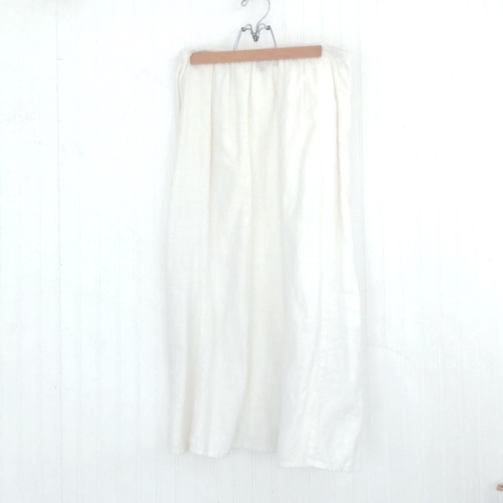 White Linen Flax Skirt
